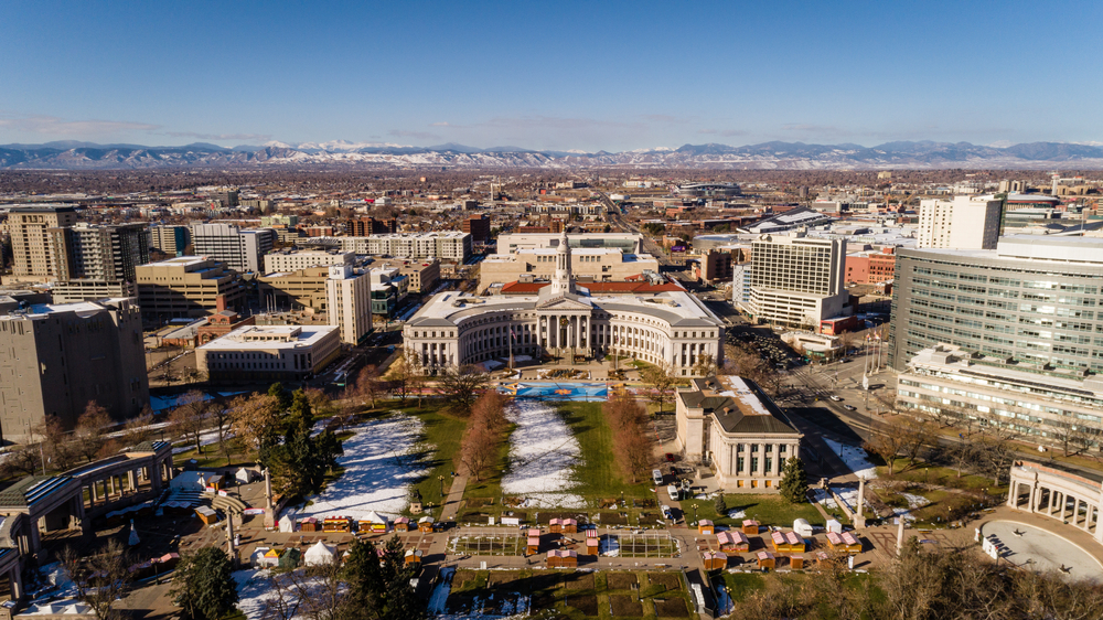 "denver,,Co,Usa,-,11-29-2020:,High,Altitude,Aerial,View,Of Denver's Altitude and UV Exposure Impact