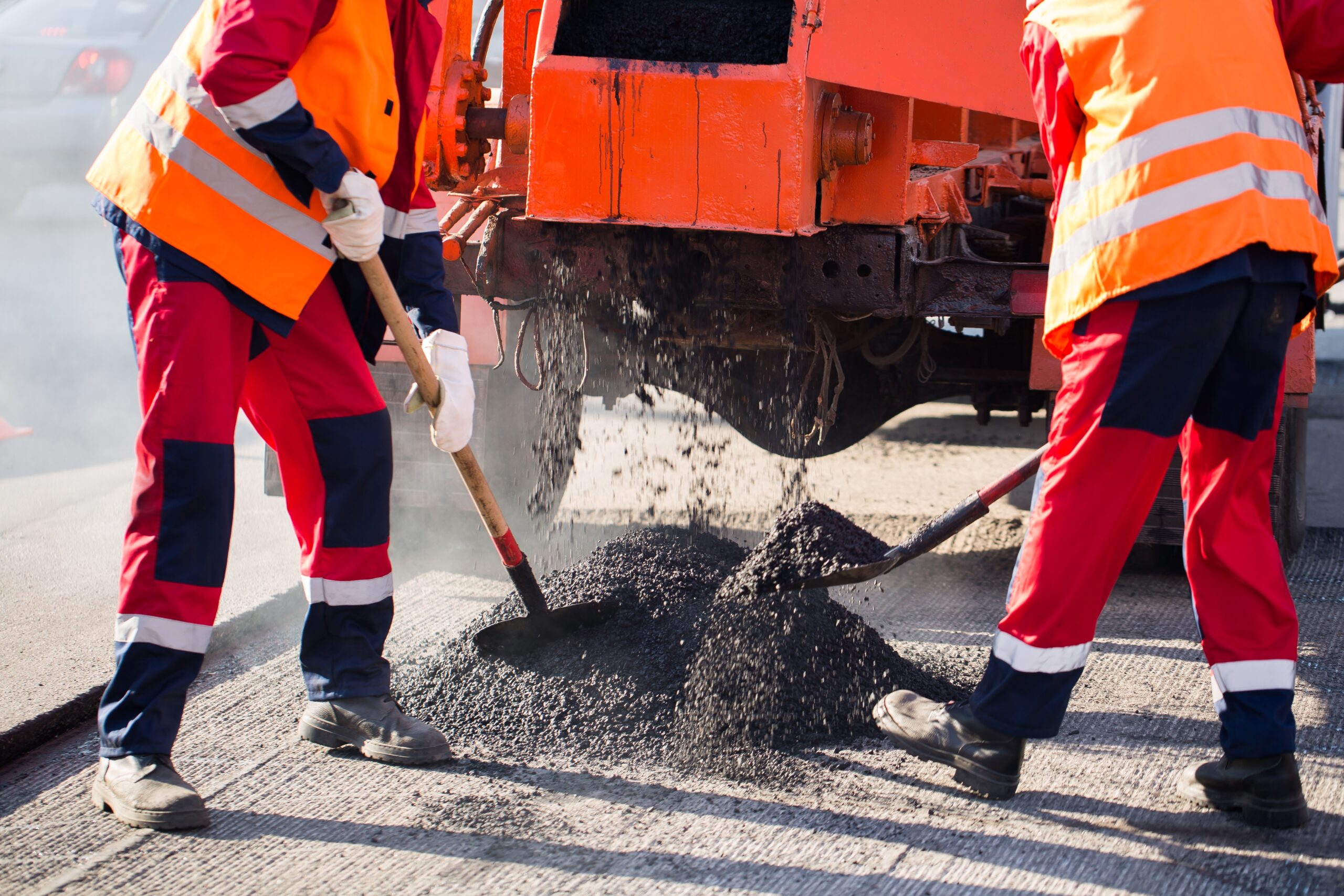 Street,Resurfacing.,Fresh,Asphalt,Construction.,Bad,Road