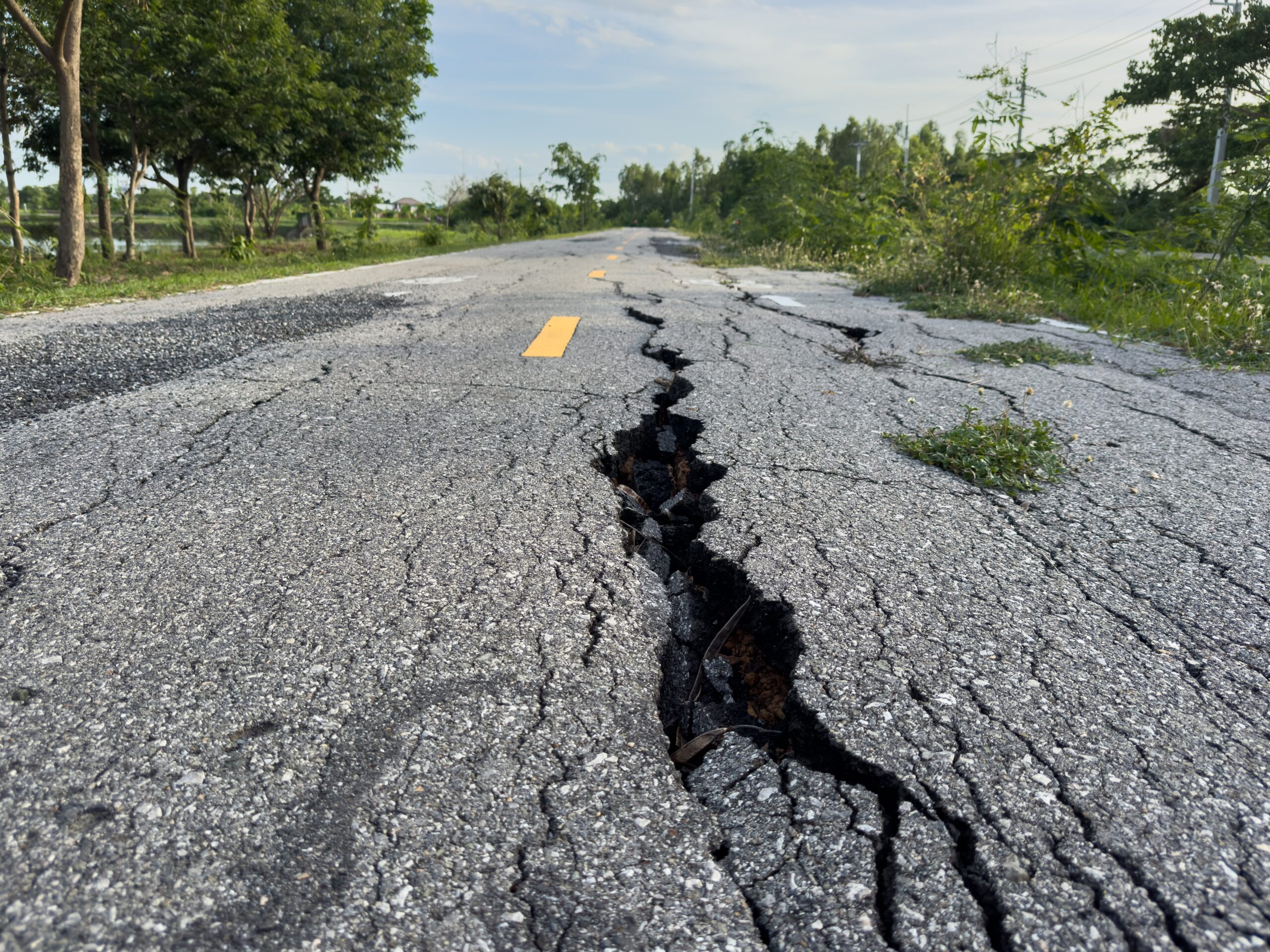 The,Road,Used,For,Jogging,In,The,Park,Is,Damaged.